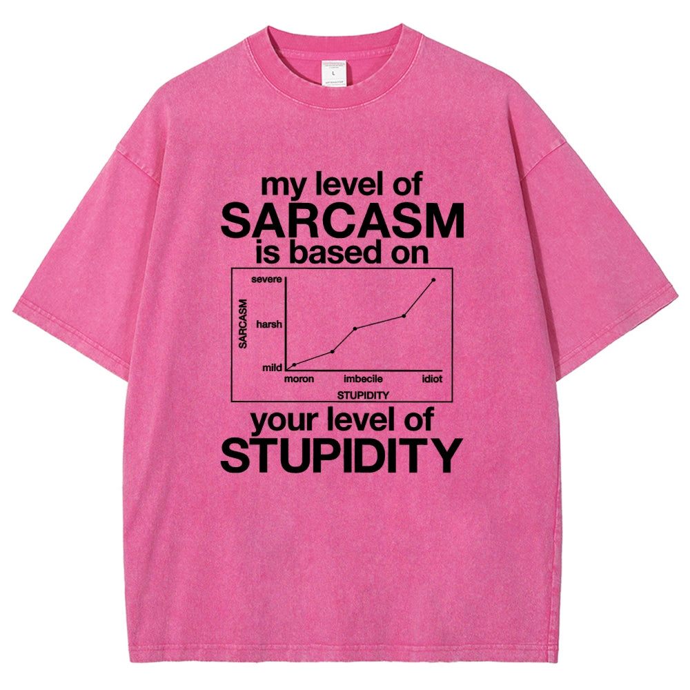 Sarcasm Level Chart Vintage Distressed T-shirt