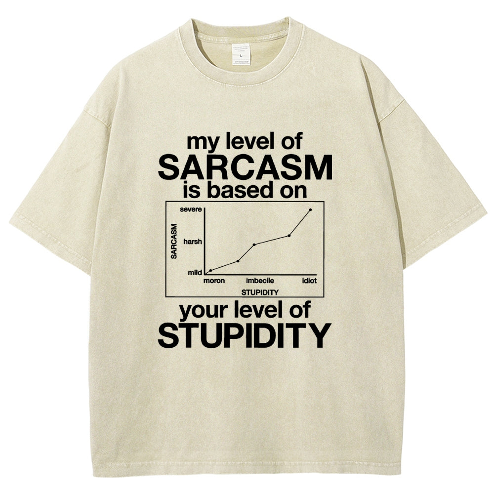 Sarcasm Level Chart Vintage Distressed T-shirt