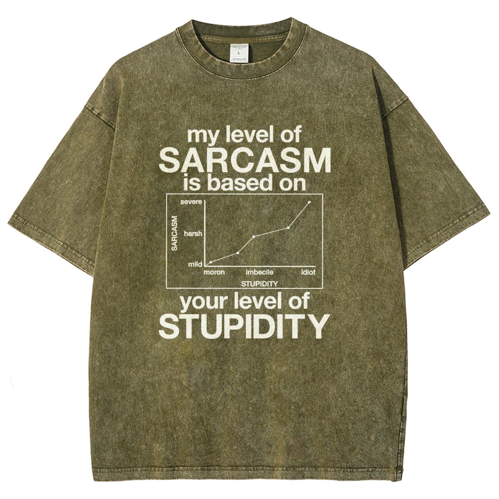 Sarcasm Level Chart Vintage Distressed T-shirt