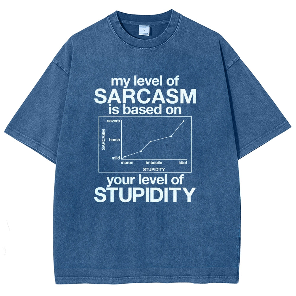 Sarcasm Level Chart Vintage Distressed T-shirt
