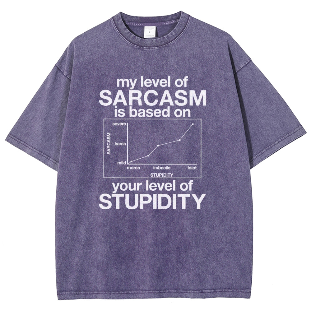 Sarcasm Level Chart Vintage Distressed T-shirt