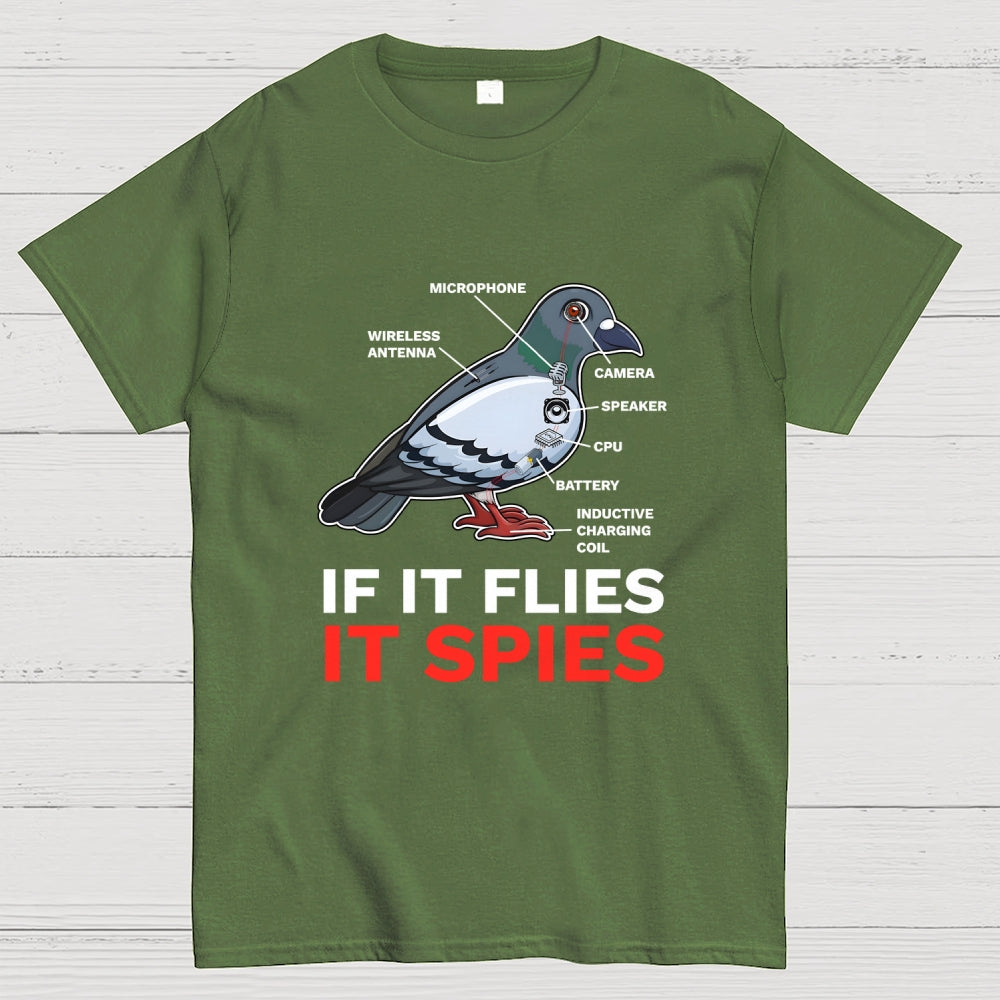 If It Flies It Spies Pigeon Anatomy Bird Aren't Real  T-Shirt