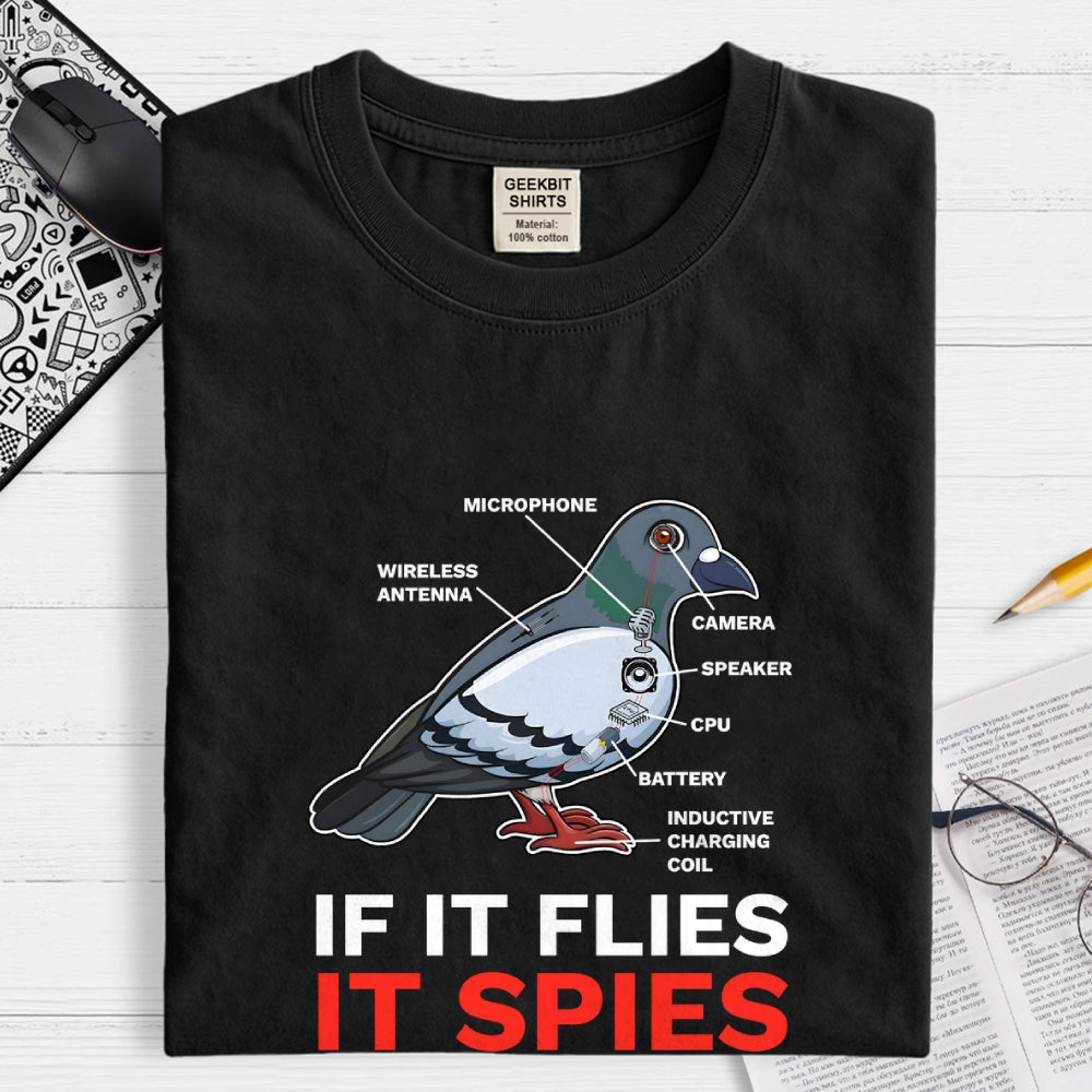 If It Flies It Spies Pigeon Anatomy Bird Aren't Real  T-Shirt