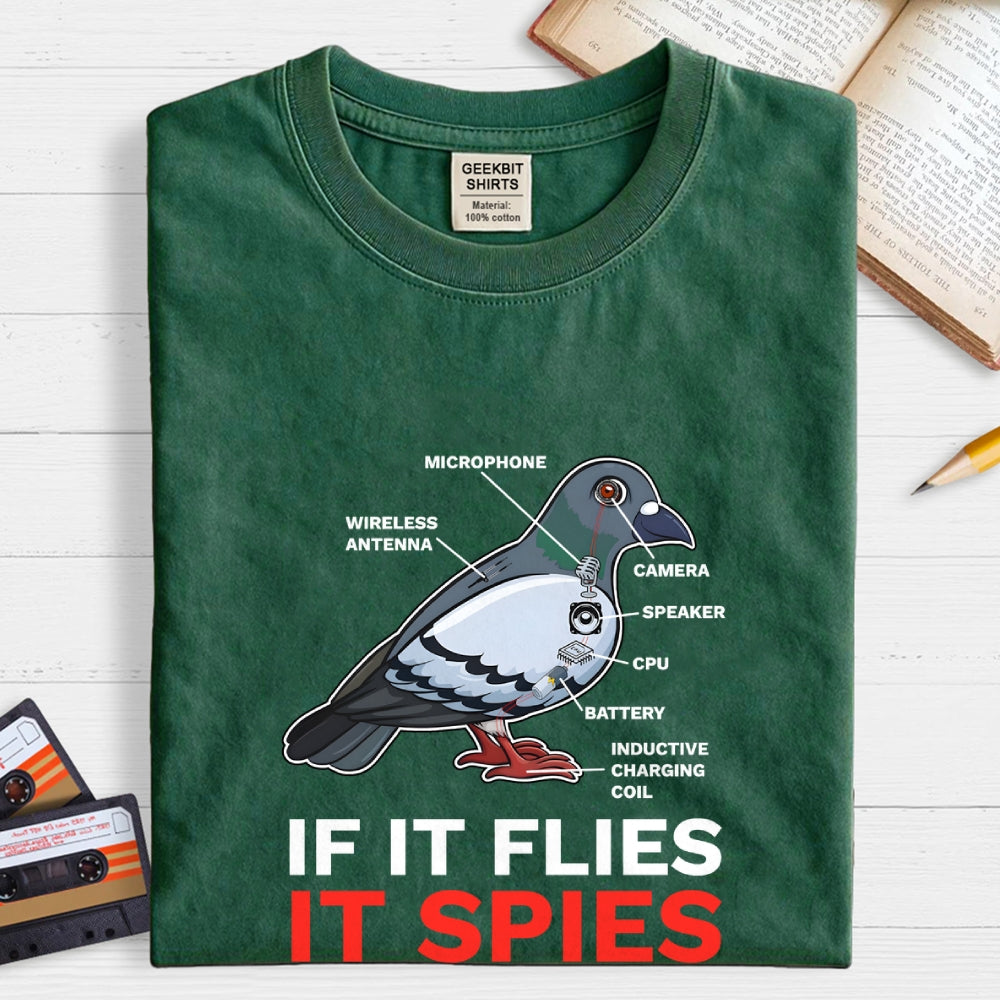 If It Flies It Spies Pigeon Anatomy Bird Aren't Real  T-Shirt