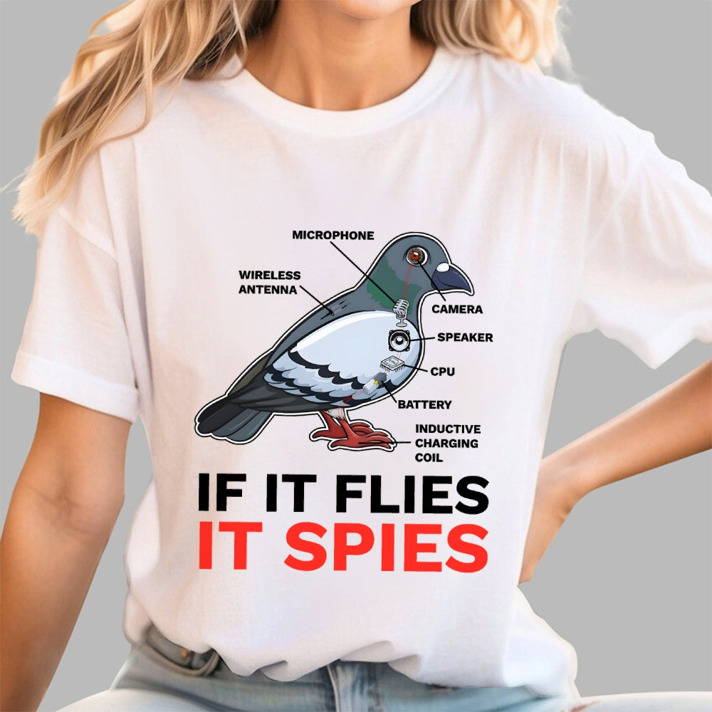 If It Flies It Spies Pigeon Anatomy Bird Aren't Real  T-Shirt