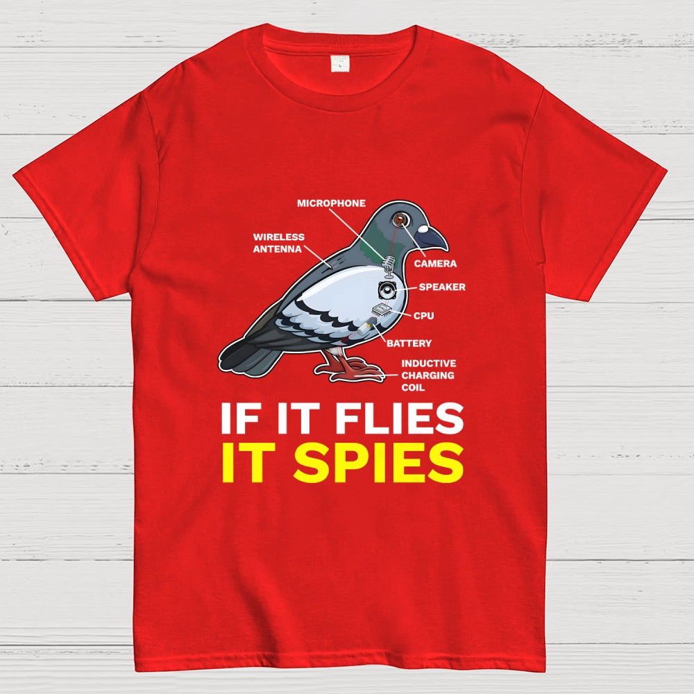 If It Flies It Spies Pigeon Anatomy Bird Aren't Real  T-Shirt
