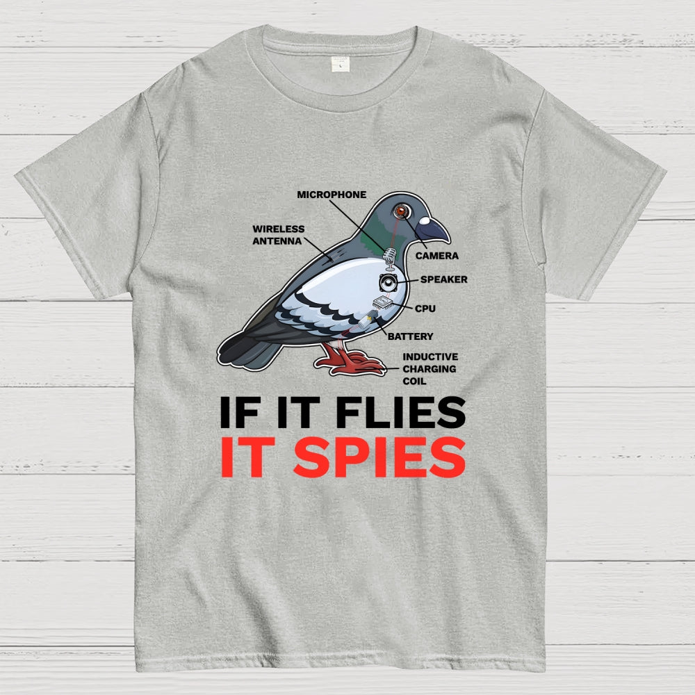 If It Flies It Spies Pigeon Anatomy Bird Aren't Real  T-Shirt