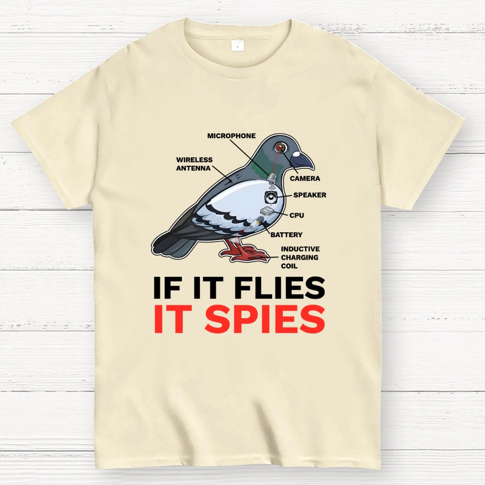 If It Flies It Spies Pigeon Anatomy Bird Aren't Real  T-Shirt
