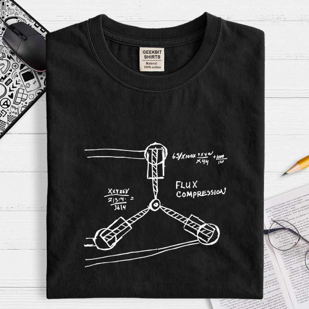 Flux Capacitor Sketch From Back To The Future  T-Shirt