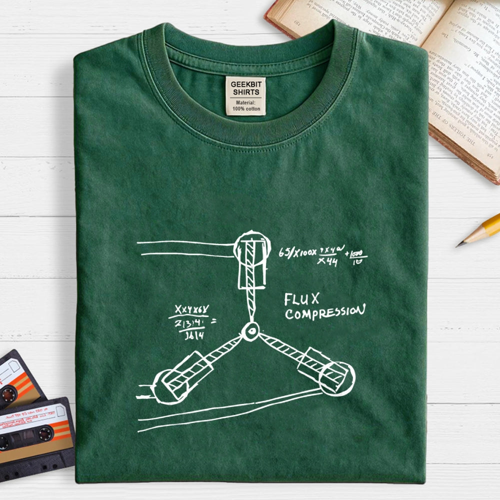 Flux Capacitor Sketch From Back To The Future  T-Shirt