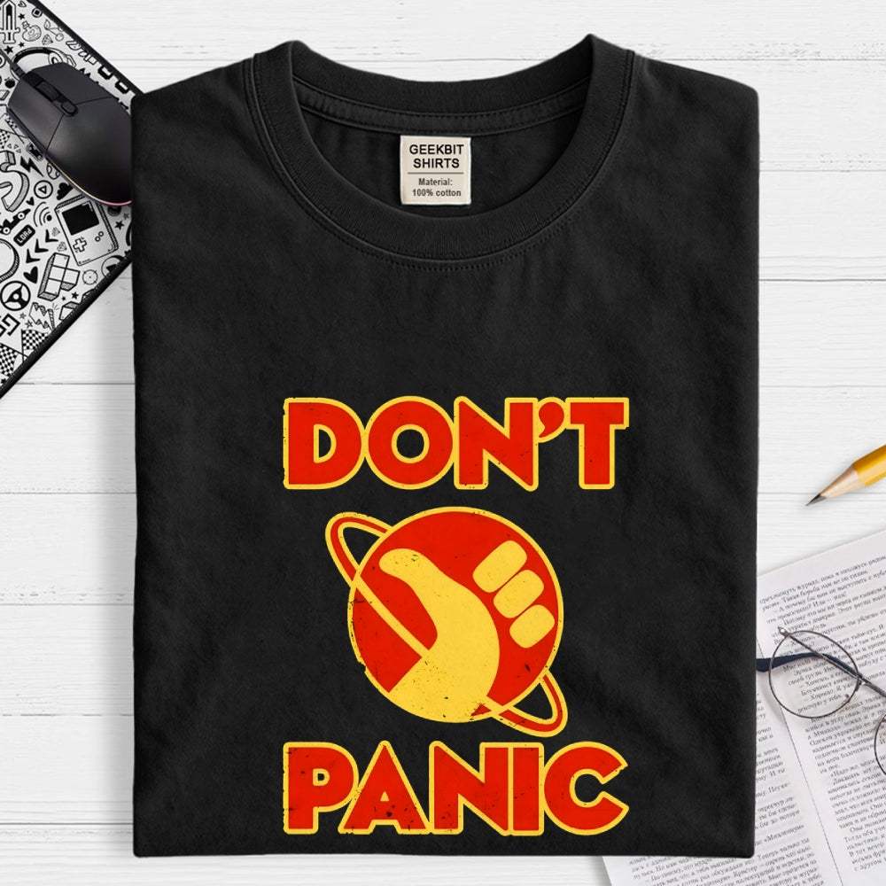 Galactic Hitchhiker Don't Panic  T-Shirt