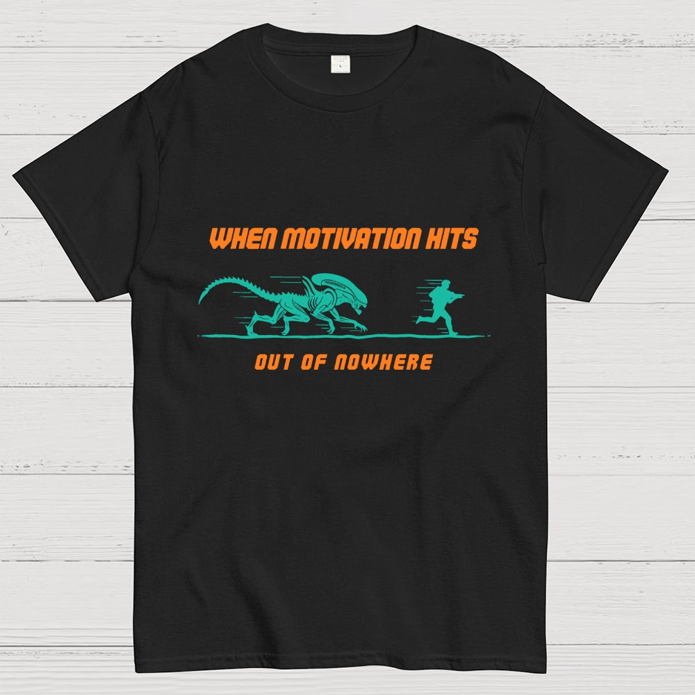 Motivation Hits Hard  T-Shirt