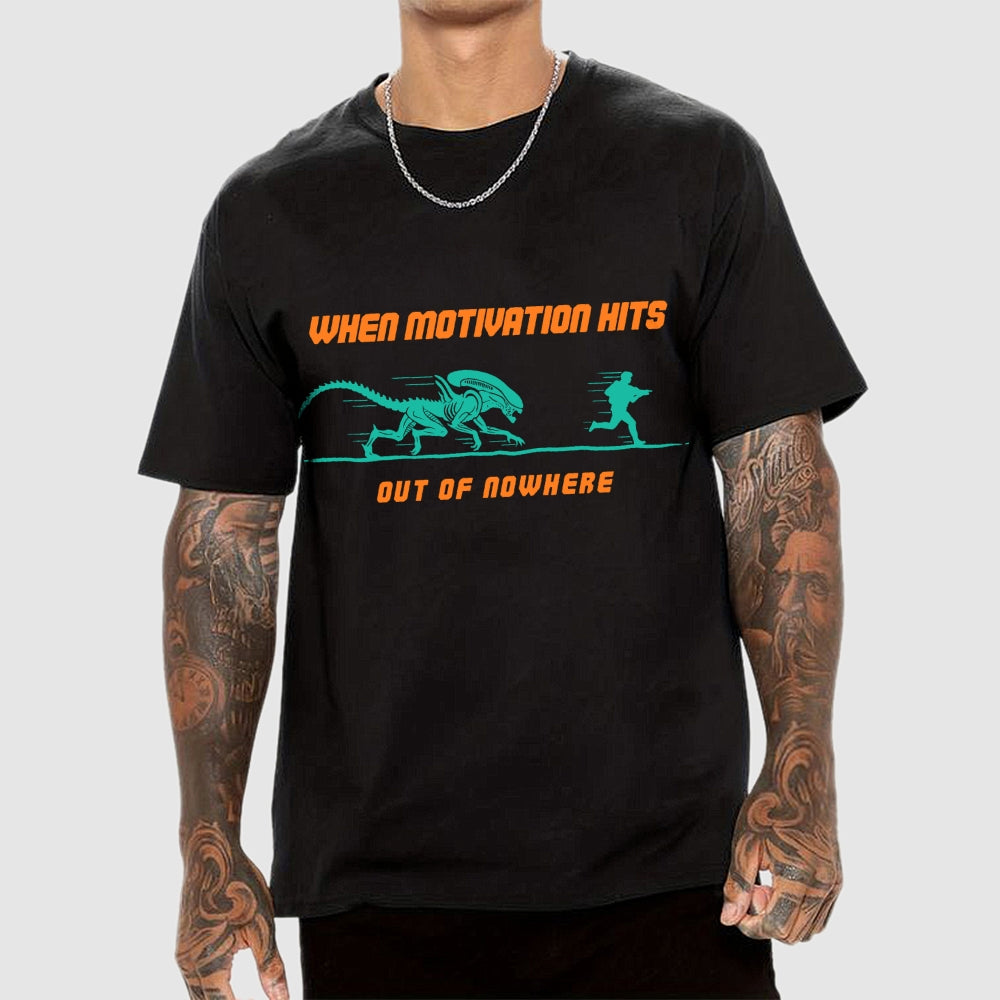 Motivation Hits Hard  T-Shirt