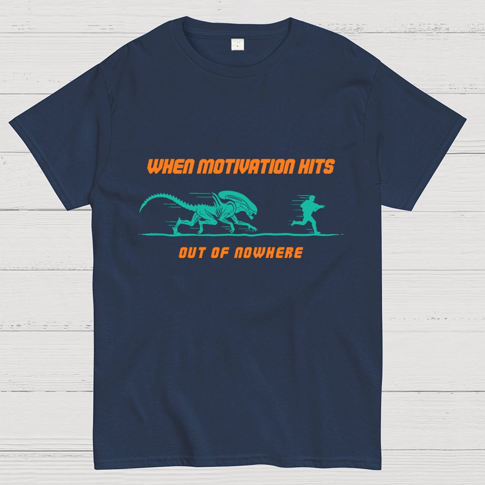 Motivation Hits Hard  T-Shirt