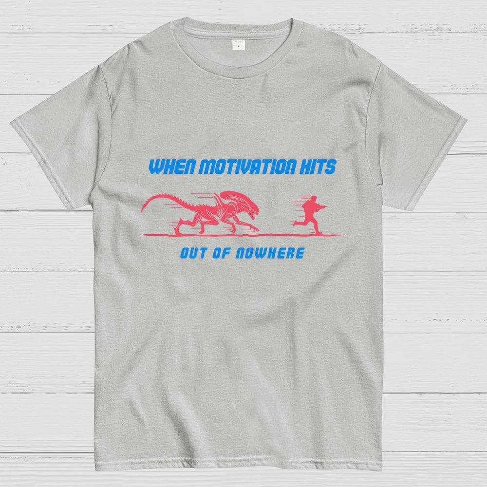 Motivation Hits Hard  T-Shirt