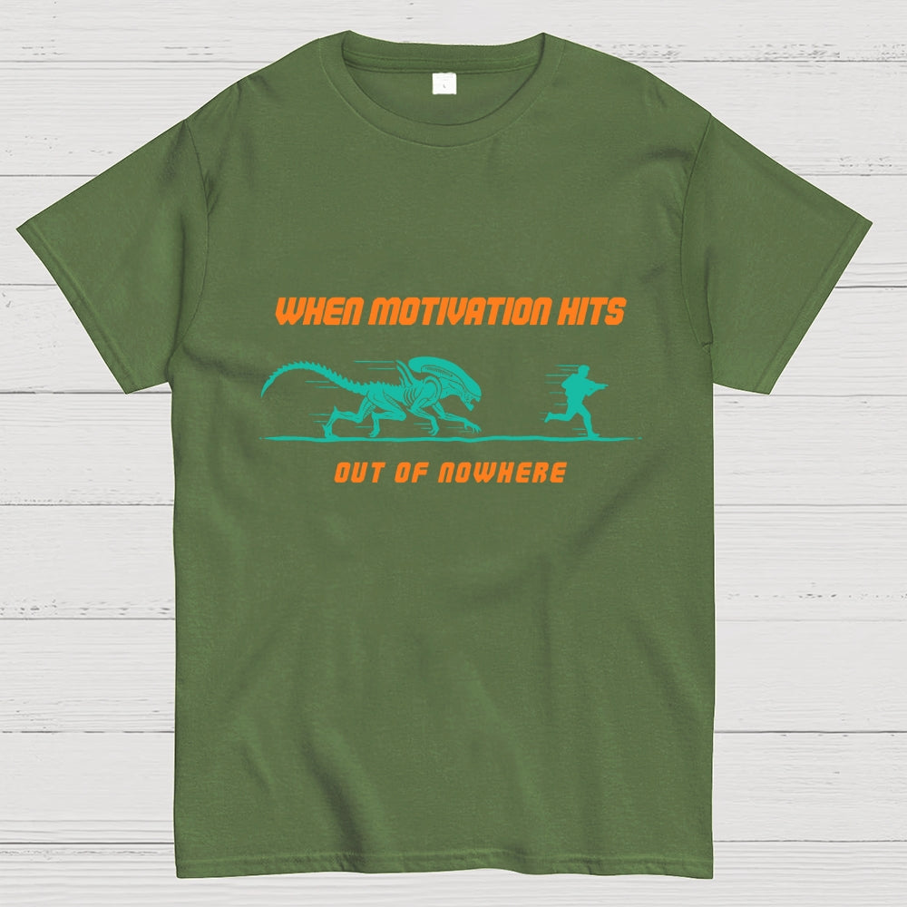 Motivation Hits Hard  T-Shirt