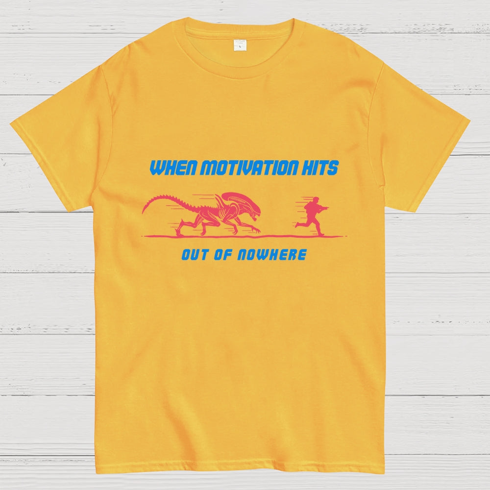 Motivation Hits Hard  T-Shirt