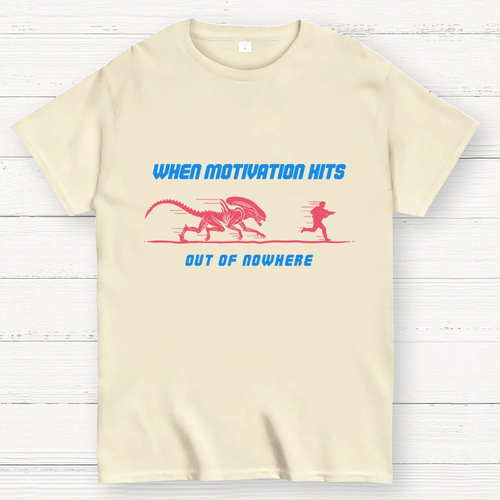 Motivation Hits Hard  T-Shirt