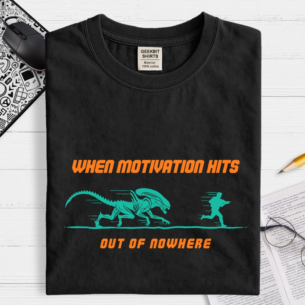 Motivation Hits Hard  T-Shirt