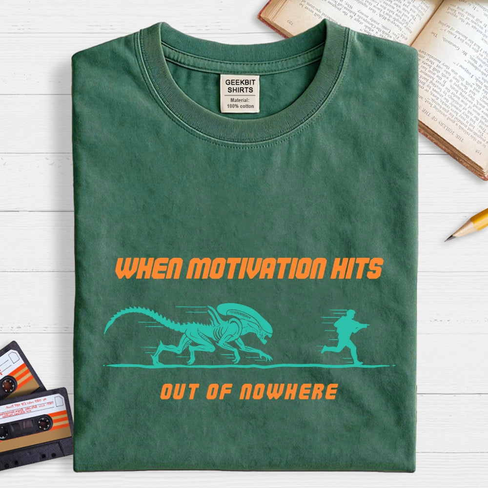 Motivation Hits Hard  T-Shirt