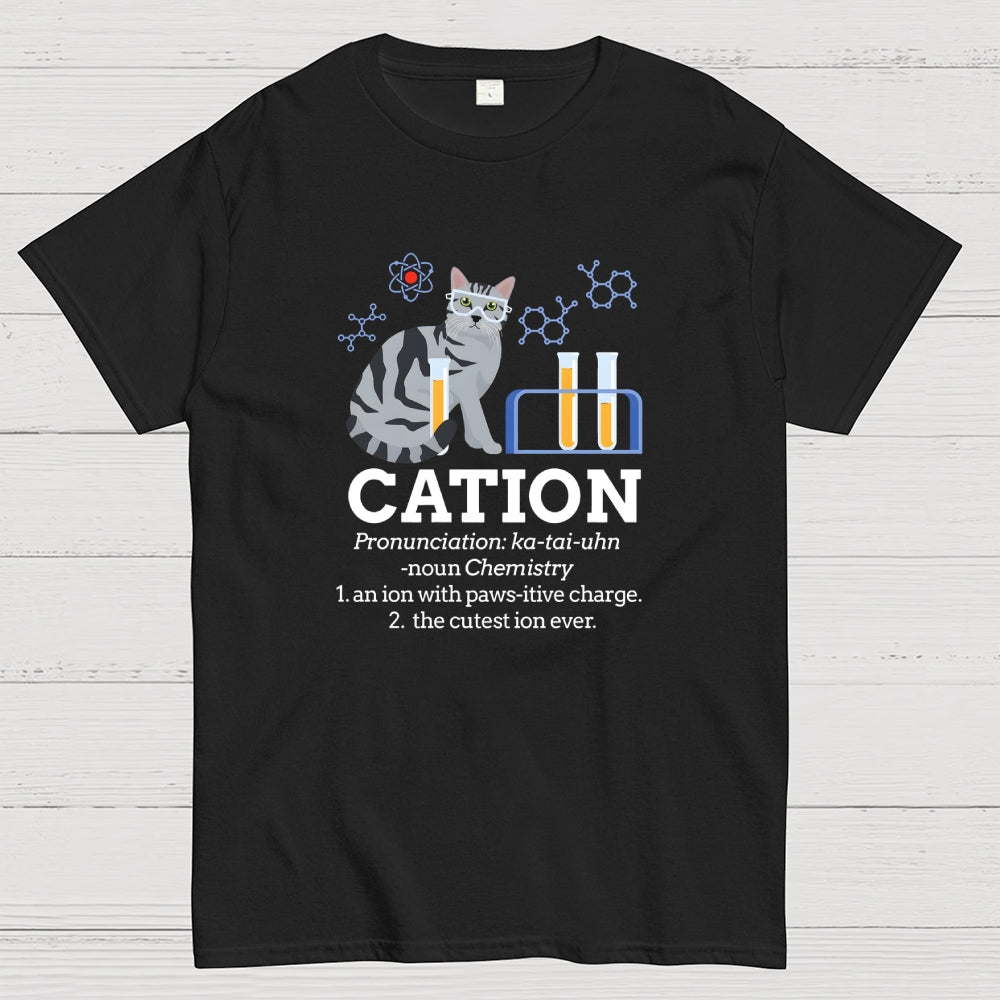 Cation Funny Chemistry Cat Pun  T-Shirt