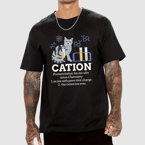 Cation Funny Chemistry Cat Pun  T-Shirt