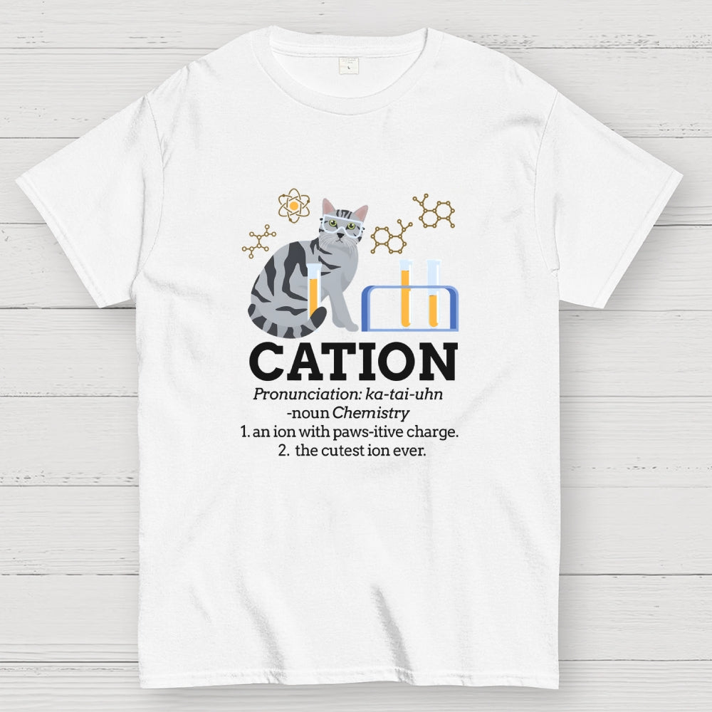 Cation Funny Chemistry Cat Pun  T-Shirt