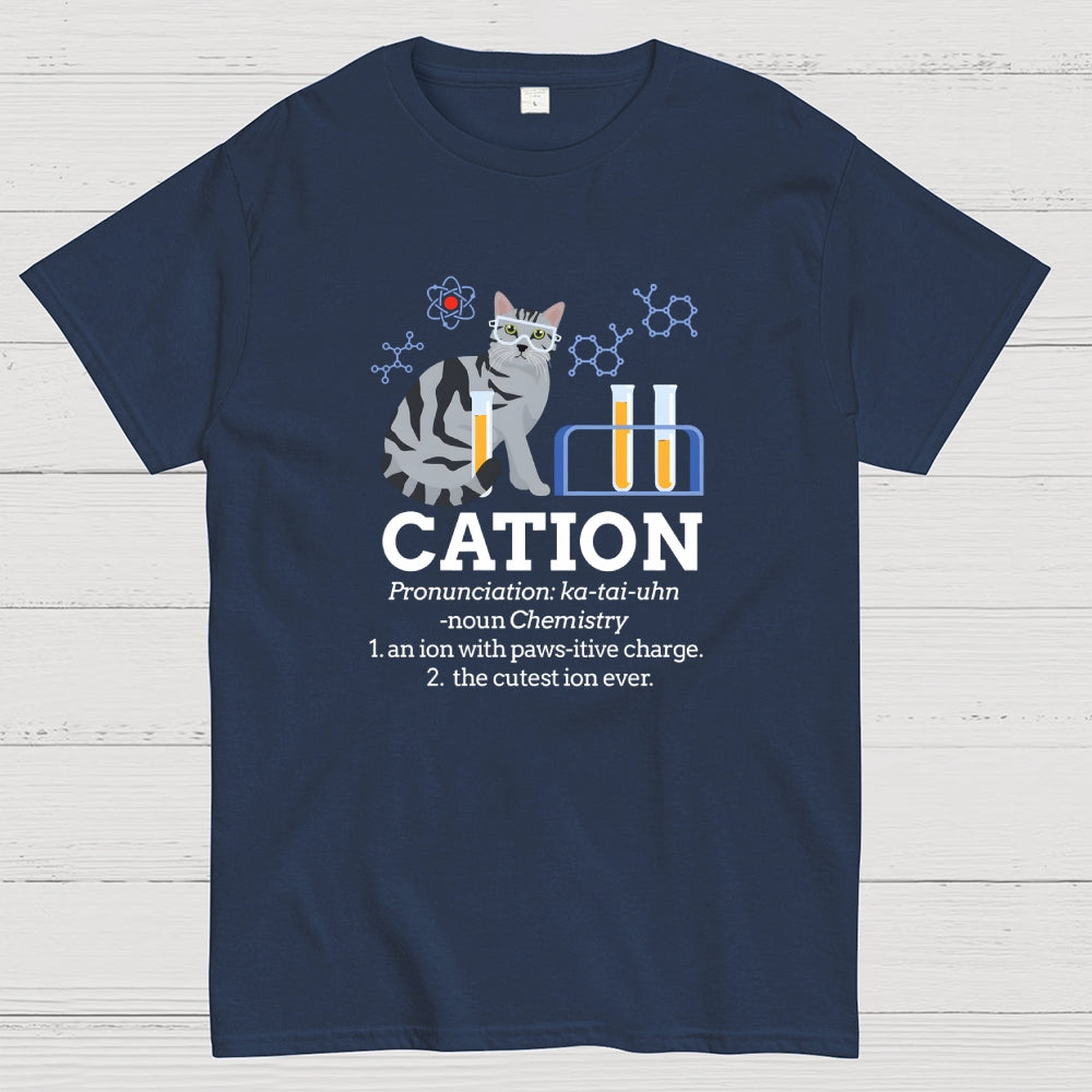 Cation Funny Chemistry Cat Pun  T-Shirt