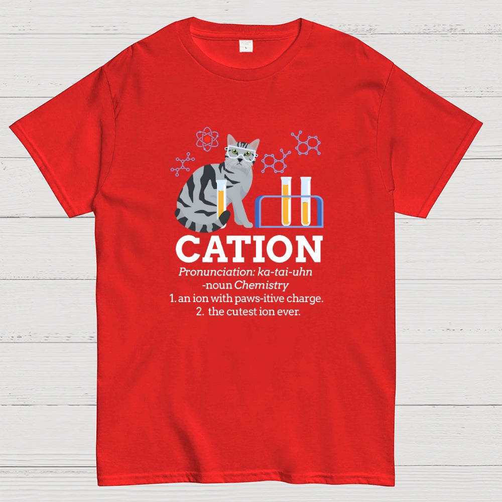 Cation Funny Chemistry Cat Pun  T-Shirt