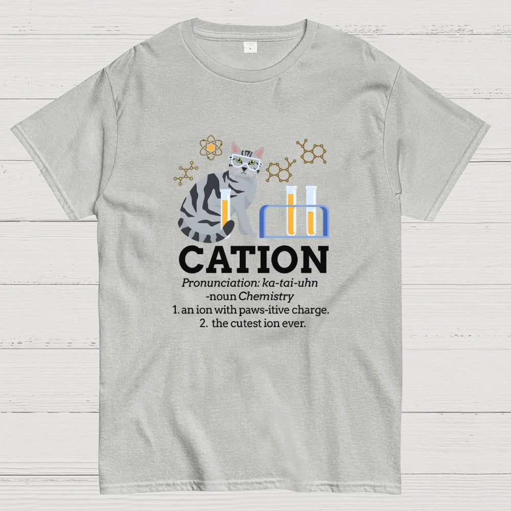 Cation Funny Chemistry Cat Pun  T-Shirt
