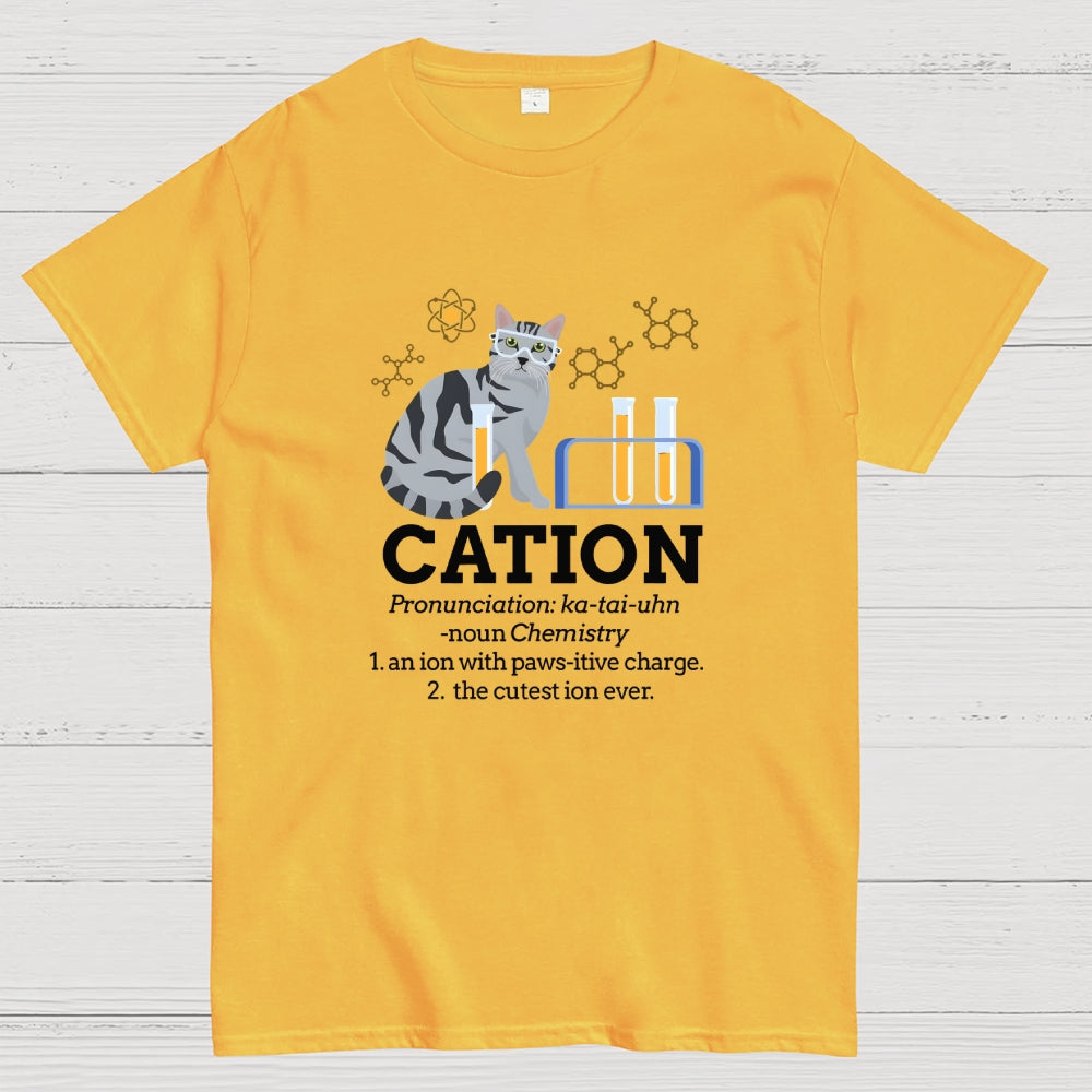Cation Funny Chemistry Cat Pun  T-Shirt