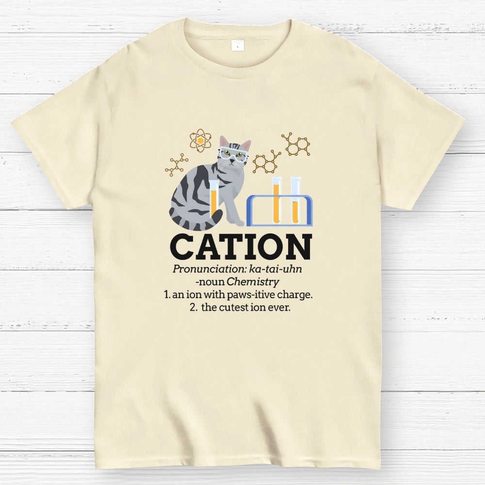 Cation Funny Chemistry Cat Pun  T-Shirt