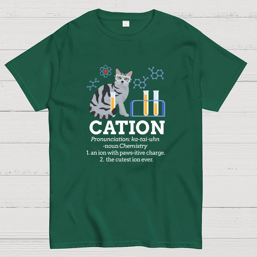 Cation Funny Chemistry Cat Pun  T-Shirt