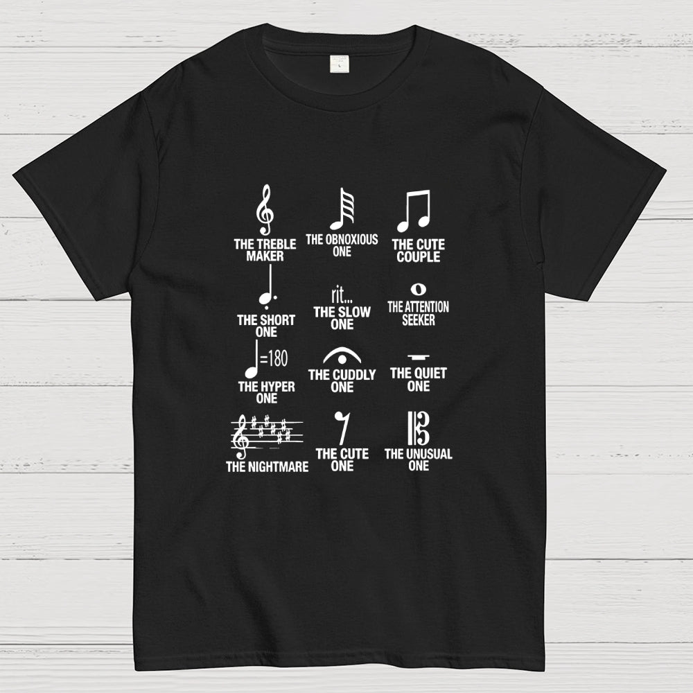 Musician With Note Types  T-Shirt