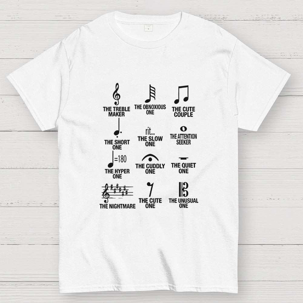 Musician With Note Types  T-Shirt