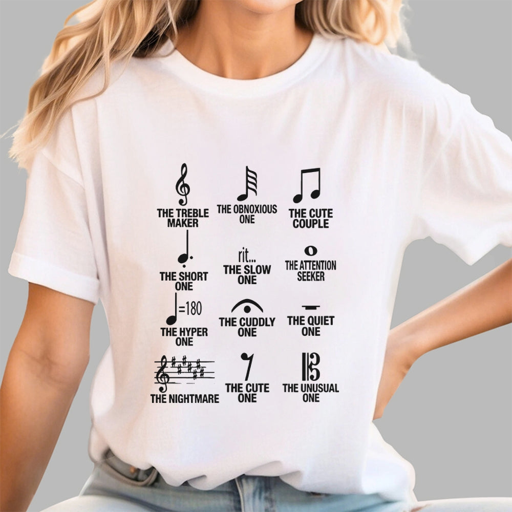 Musician With Note Types  T-Shirt