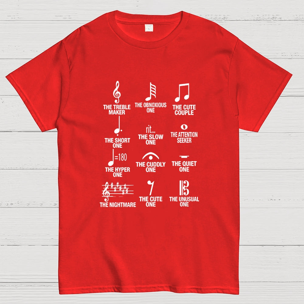Musician With Note Types  T-Shirt