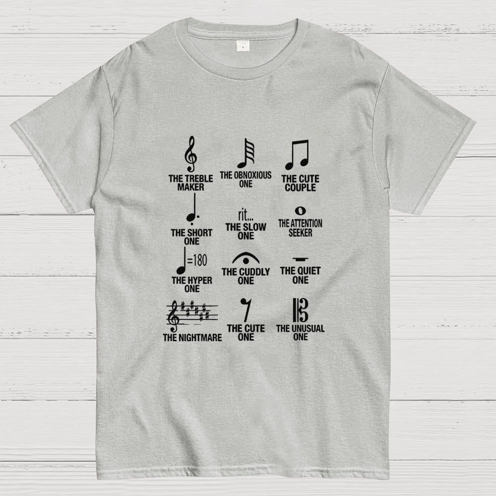 Musician With Note Types  T-Shirt