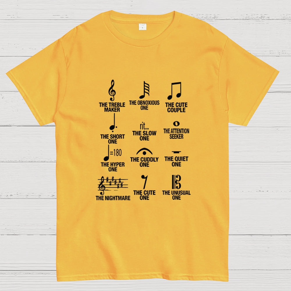 Musician With Note Types  T-Shirt
