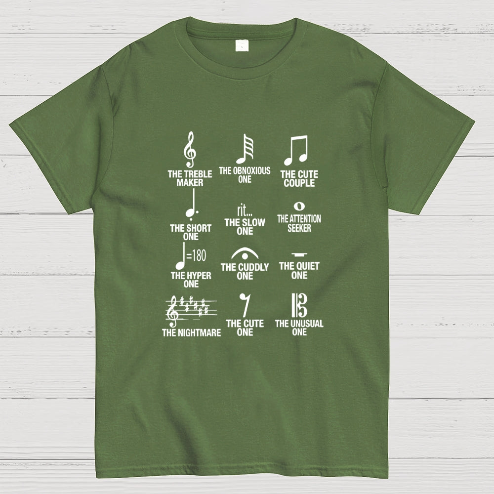 Musician With Note Types  T-Shirt