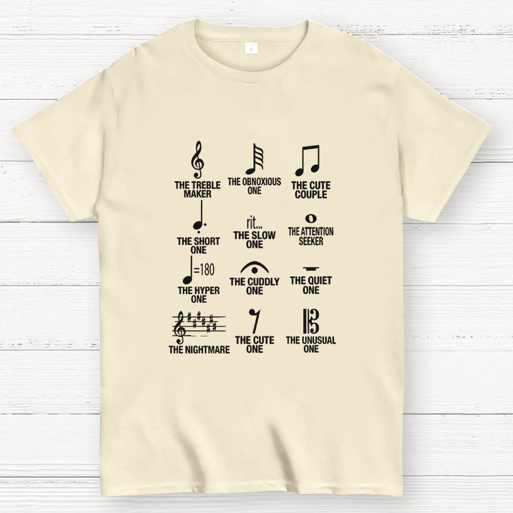 Musician With Note Types  T-Shirt