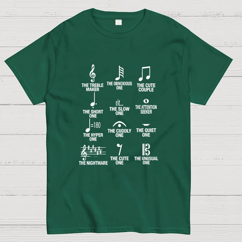 Musician With Note Types  T-Shirt