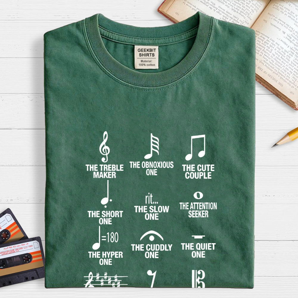 Musician With Note Types  T-Shirt