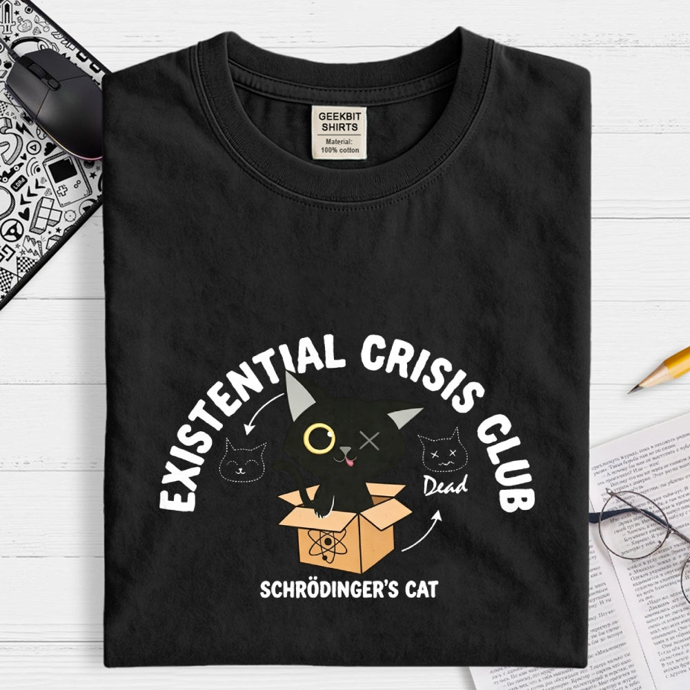 Existential Crisis ClubSchrödinger Cat Art Print  T-Shirt