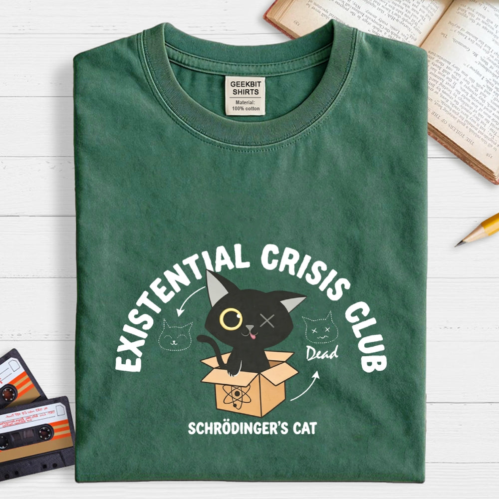 Existential Crisis ClubSchrödinger Cat Art Print  T-Shirt