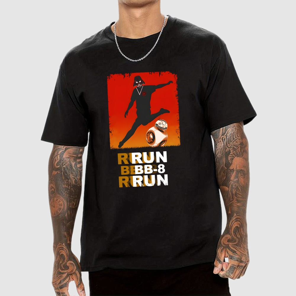 Run BB-8 Run Darth Vader Hitting BB8 Sci Fi Adventure  T-Shirt