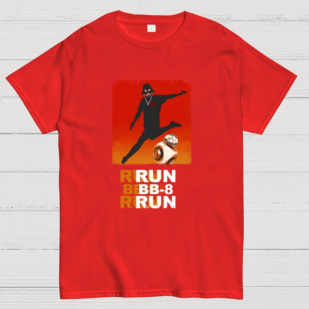 Run BB-8 Run Darth Vader Hitting BB8 Sci Fi Adventure  T-Shirt