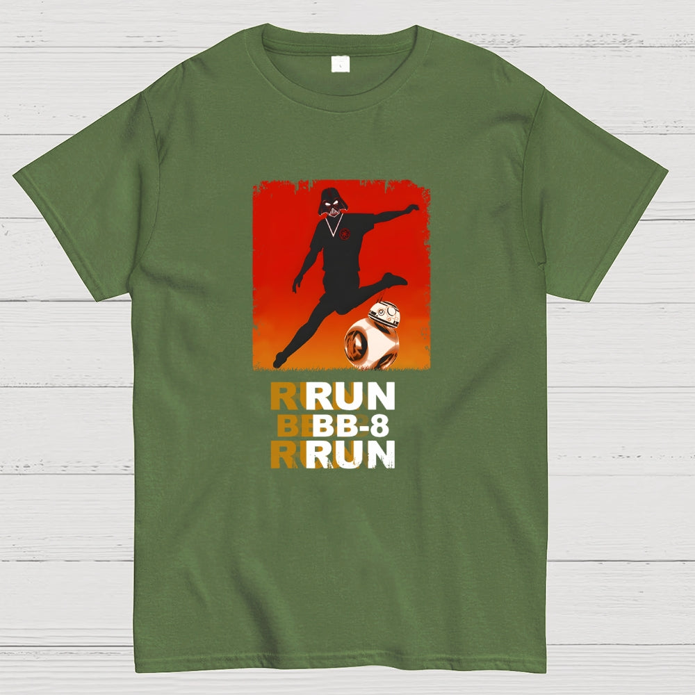 Run BB-8 Run Darth Vader Hitting BB8 Sci Fi Adventure  T-Shirt