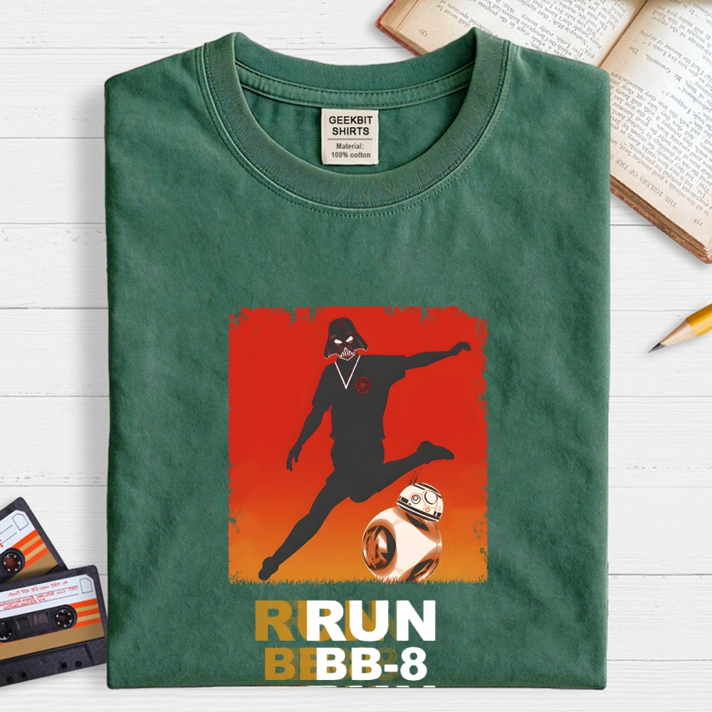 Run BB-8 Run Darth Vader Hitting BB8 Sci Fi Adventure  T-Shirt