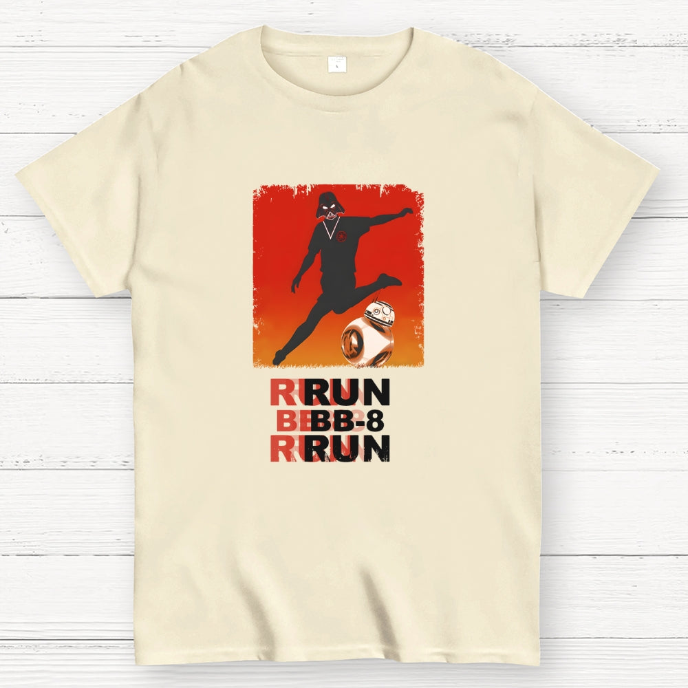 Run BB-8 Run Darth Vader Hitting BB8 Sci Fi Adventure  T-Shirt